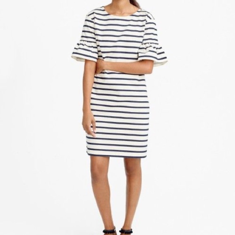 J Crew bell sleeve striped dress